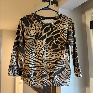 Animal Print Long Sleeve Top